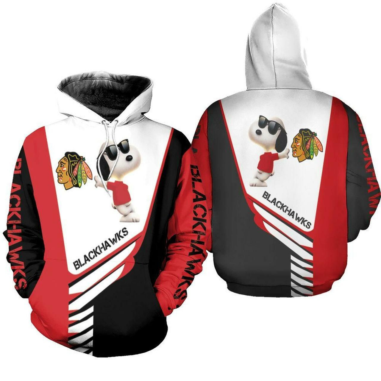 Chicago Blackhawks Snoopy For Lover 3D All Over Print Hoodie & Zip Hoodie