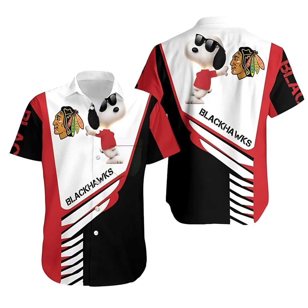 Chicago Blackhawks Snoopy Vibes Aloha Hawaiian Shirt for Men & Women