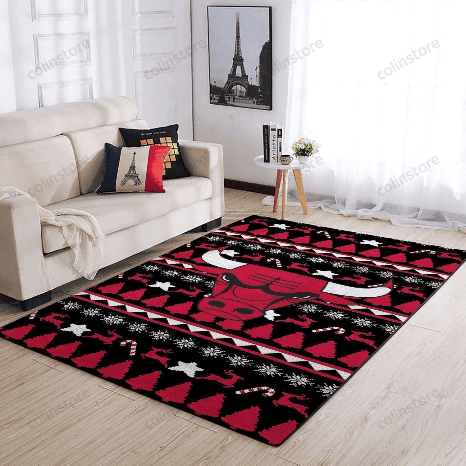 Chicago Bulls 3D Rectangle Area Rug – Full Print Carpet For Living Room & Bedroom Home Decor