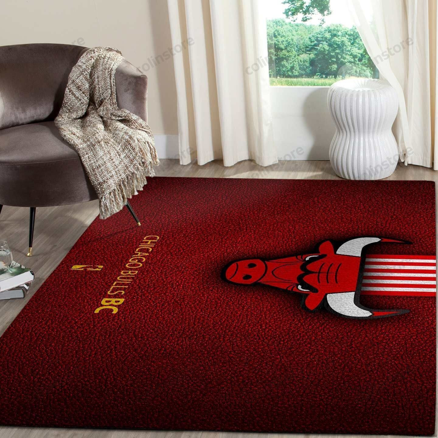 Chicago Bulls Bc Gifts 3D Rectangle Area Rug – Full Print Carpet For Living Room & Bedroom Home Decor