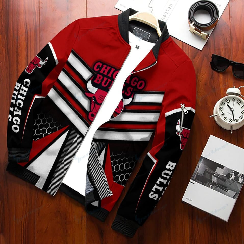 Chicago Bulls Bomber Jacket | NBA Team Jacket for Men & Women | Basketball Fan Gift