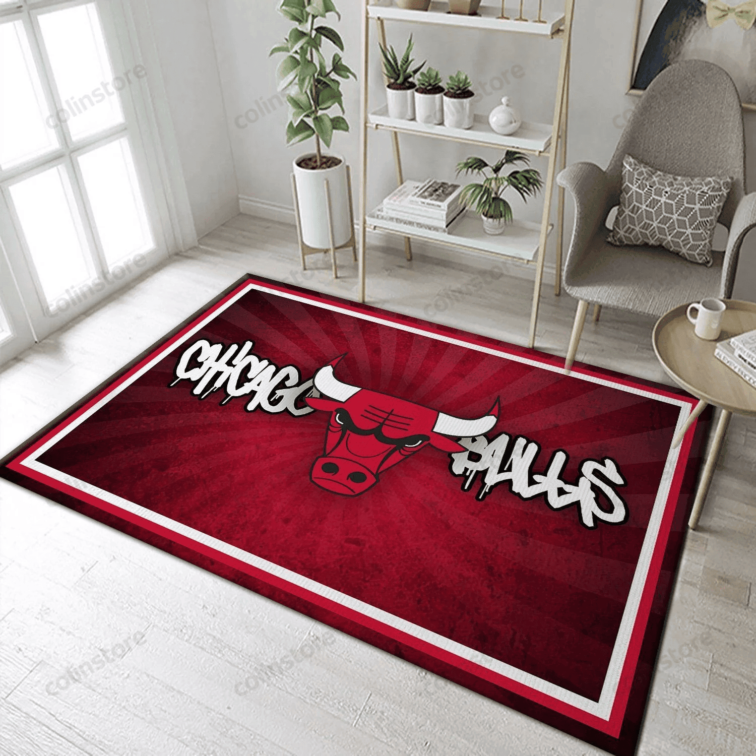 Chicago Bulls Melt 3D Rectangle Area Rug – Full Print Carpet For Living Room & Bedroom Home Decor