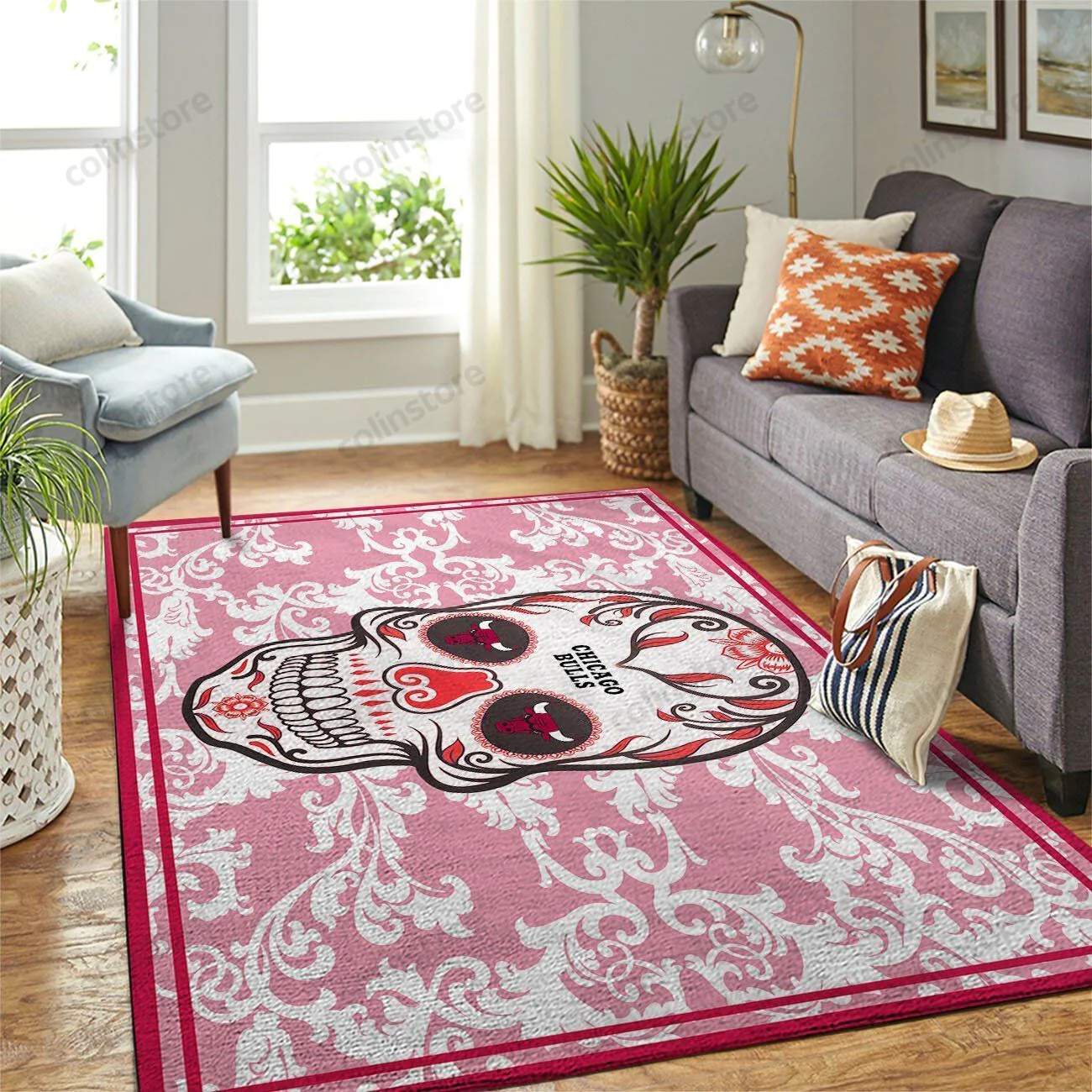 Chicago Bulls Rectangle Area Rug – Full Print Carpet For Living Room & Bedroom Home Decor