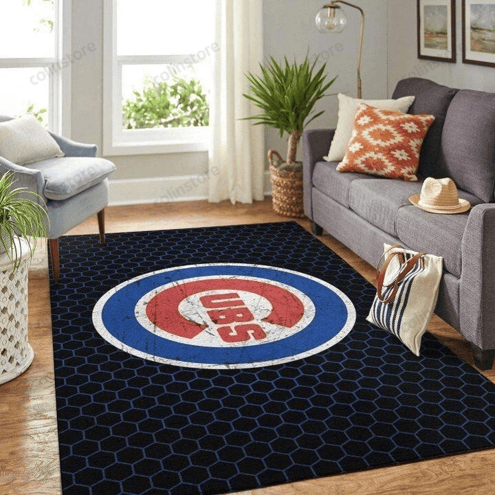 Chicago Cubs Baseball Rectangle Area Rug – Full Print Carpet For Living Room & Bedroom Home Decor