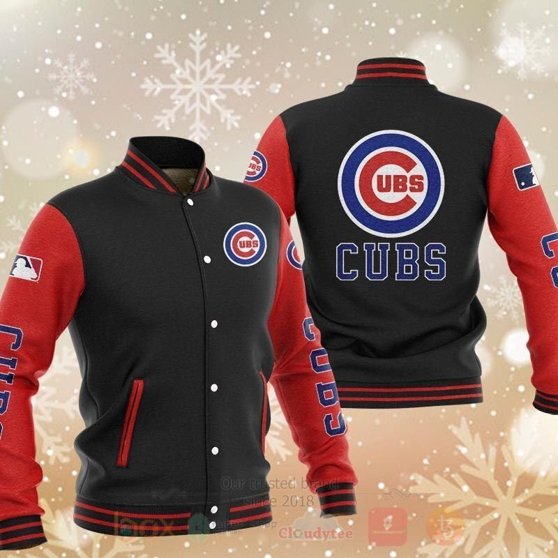 Chicago Cubs Black Red Varsity Baseball Jacket for Men & Women | MLB Team Fan Gift