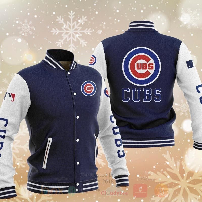 Chicago Cubs Dark Blue White Varsity Baseball Jacket for Men & Women | MLB Team Fan Gift