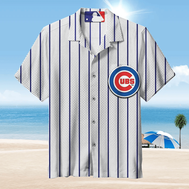 Chicago Cubs Pinstripe Classic Aloha Hawaiian Shirt for Men & Women