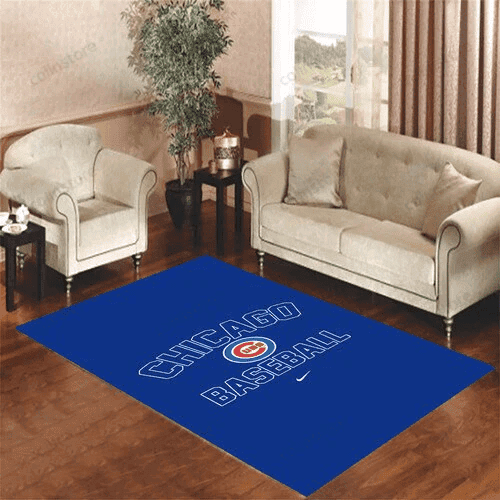 Chicago Cubs Wallpaper Baseball Area Rectangle Area Rug – Full Print Carpet For Living Room & Bedroom Home Decor