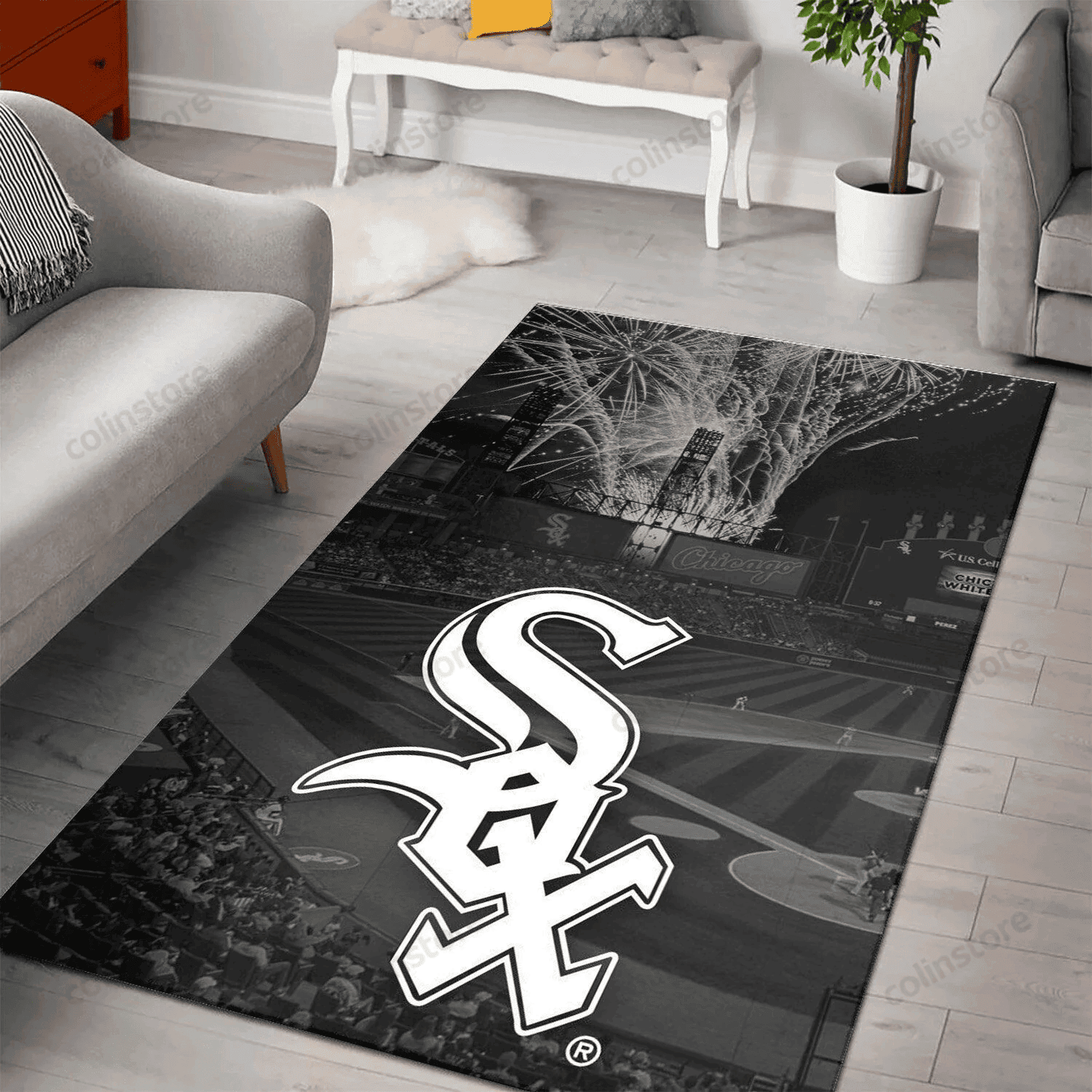 Chicago White Sox 3D Rectangle Area Rug – Full Print Carpet For Living Room & Bedroom Home Decor