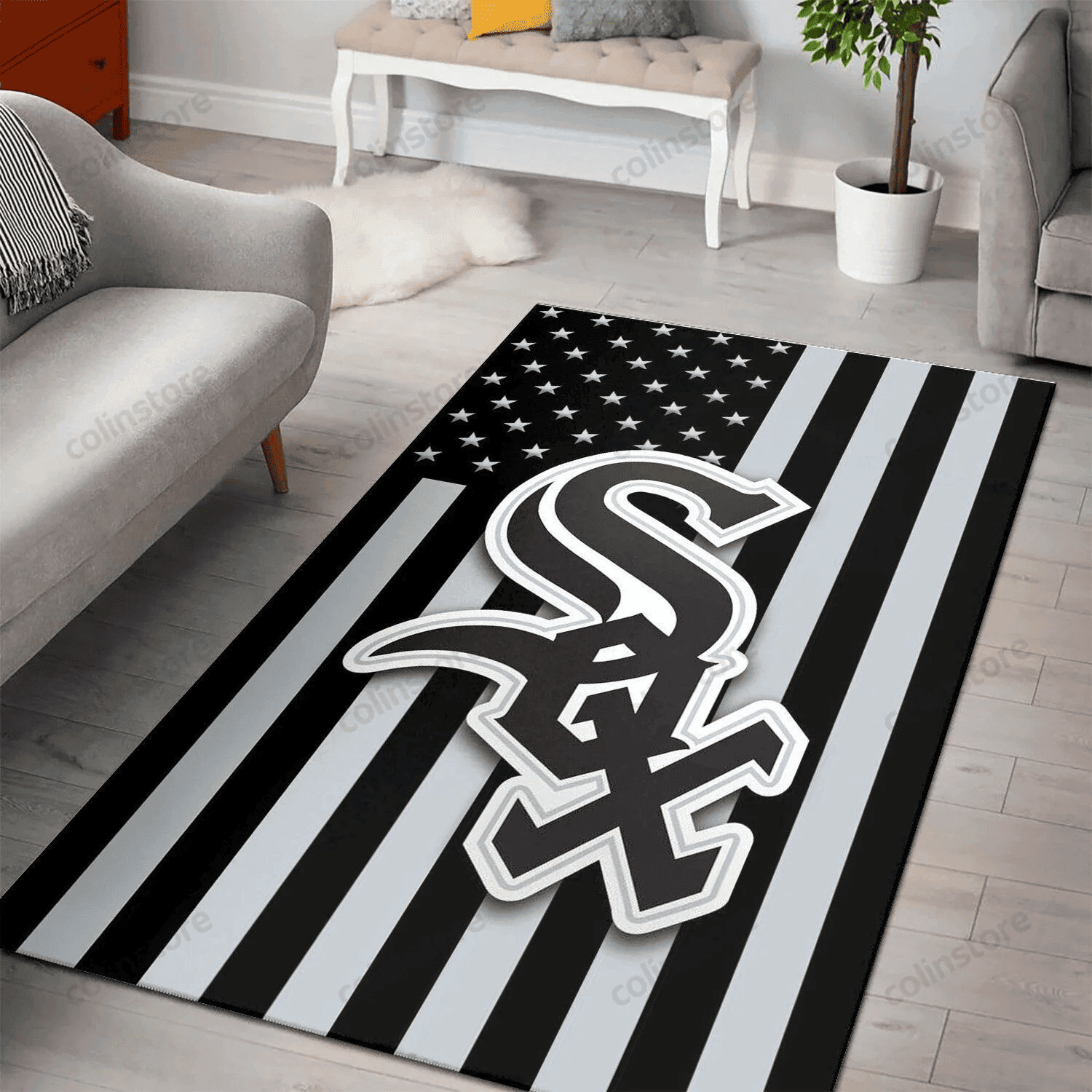 Chicago White Sox 3D Rectangle Area Rug – Full Print Carpet For Living Room & Bedroom Home Decor