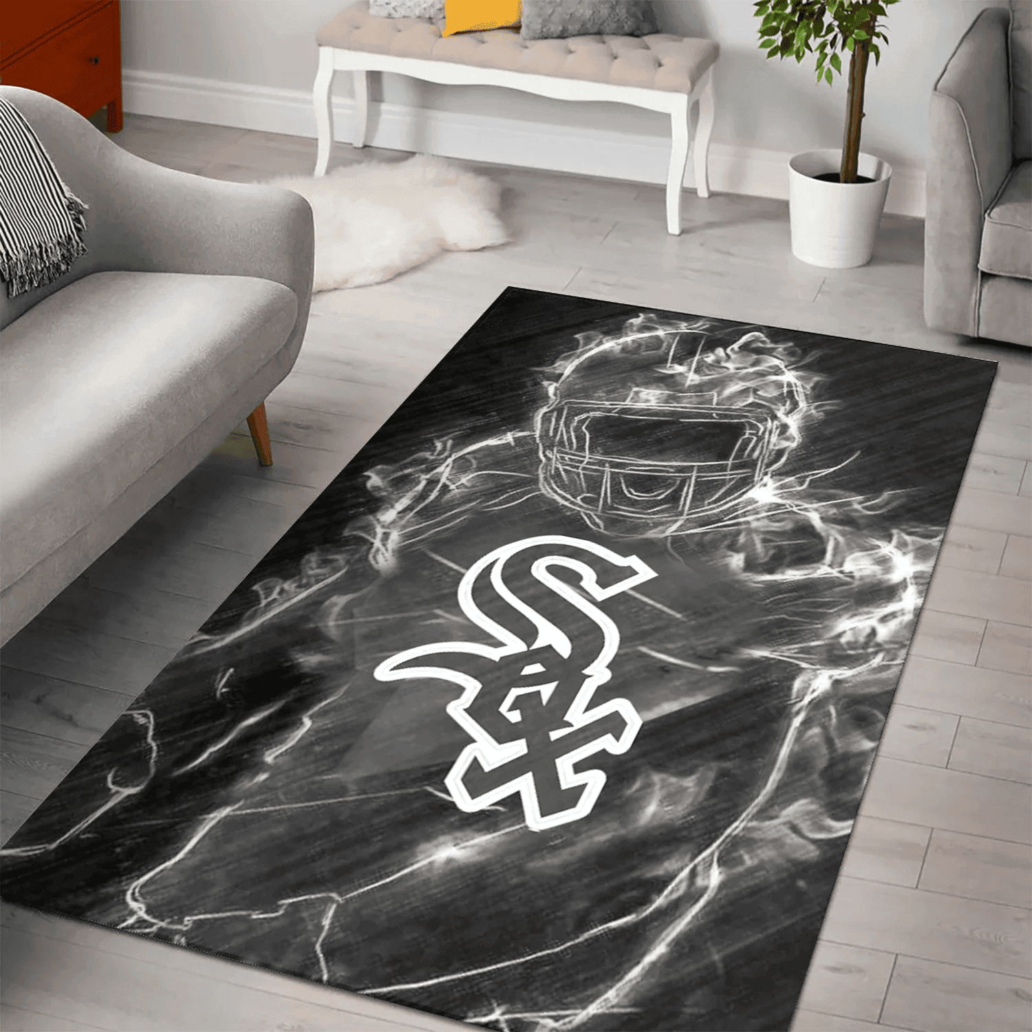 Chicago White Sox Legend 3D Full Print Rectangle Area Rug – Full Print Carpet For Living Room & Bedroom Home Decor