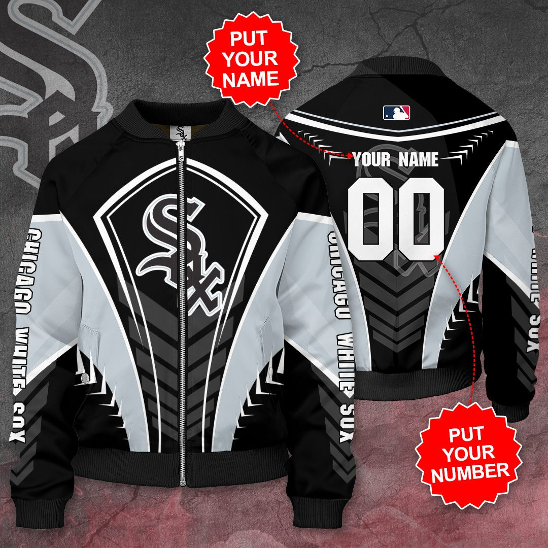 Chicago White Sox Personalized Name Number Bomber Jacket | MLB Team Jacket for Men & Women | Baseball Fan Gift