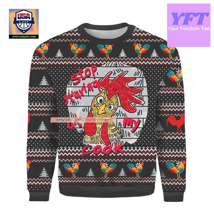 Chicken Stop Staring At My Cock Merry 3d Ugly Christmas Sweater