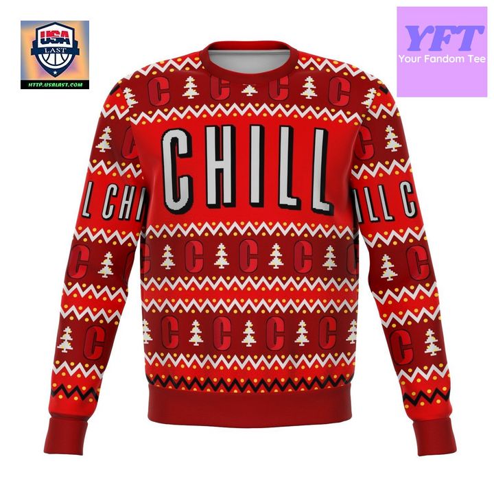 Chill Funny Meme Design 3d Ugly Christmas Sweater