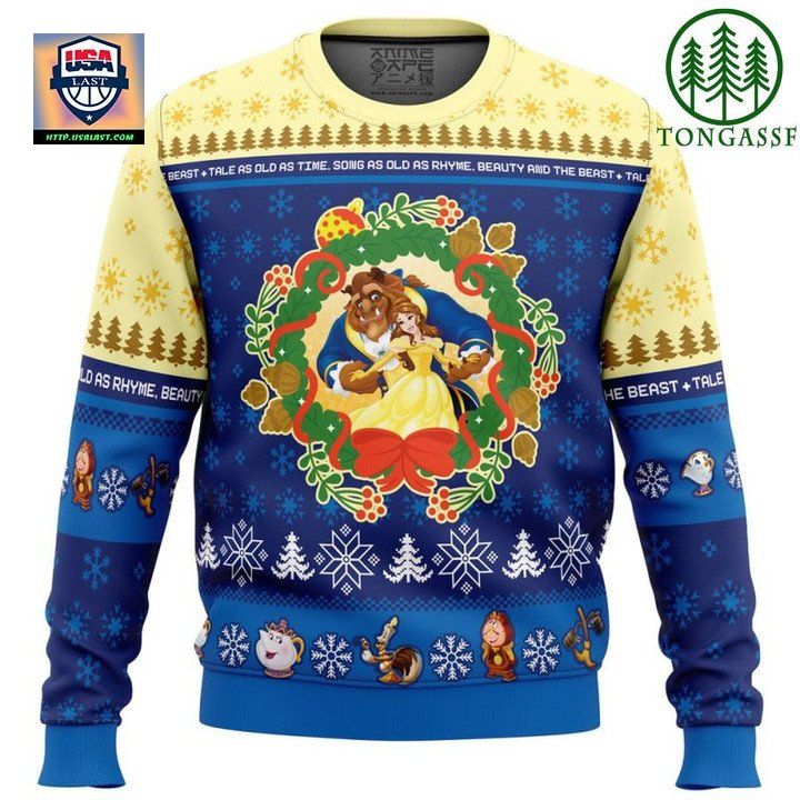 Christmas Beauty And The Beast Disney Ugly Christmas Sweater