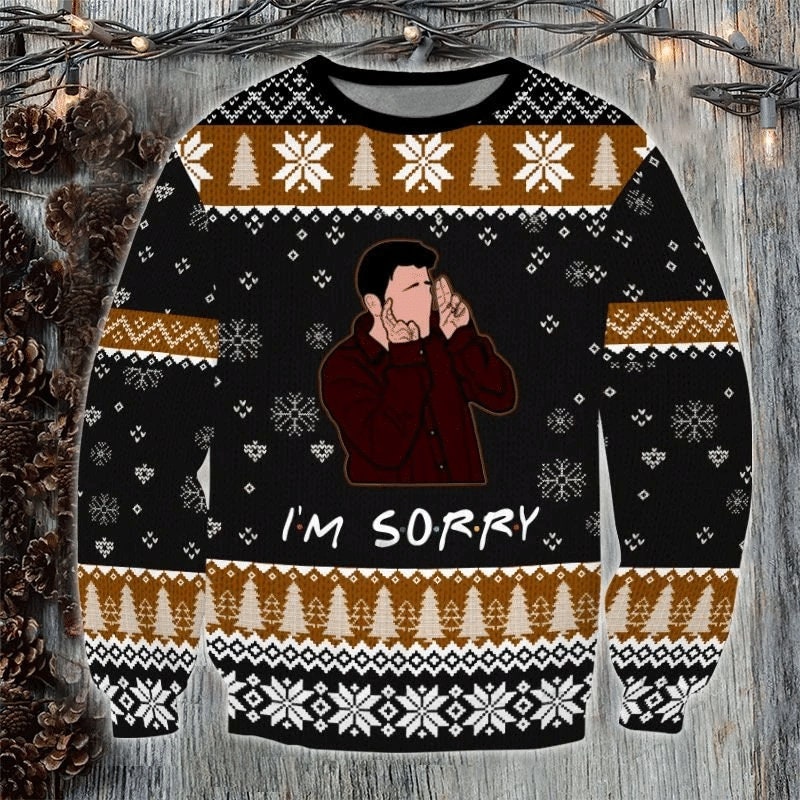 Christmas Friends I'm Sorry Knitted Ugly Christmas Sweater