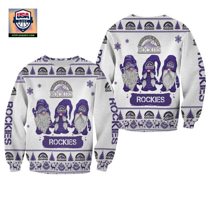 Christmas Gnomes Colorado Rockies Ugly Sweater Christmas 3D Sweater