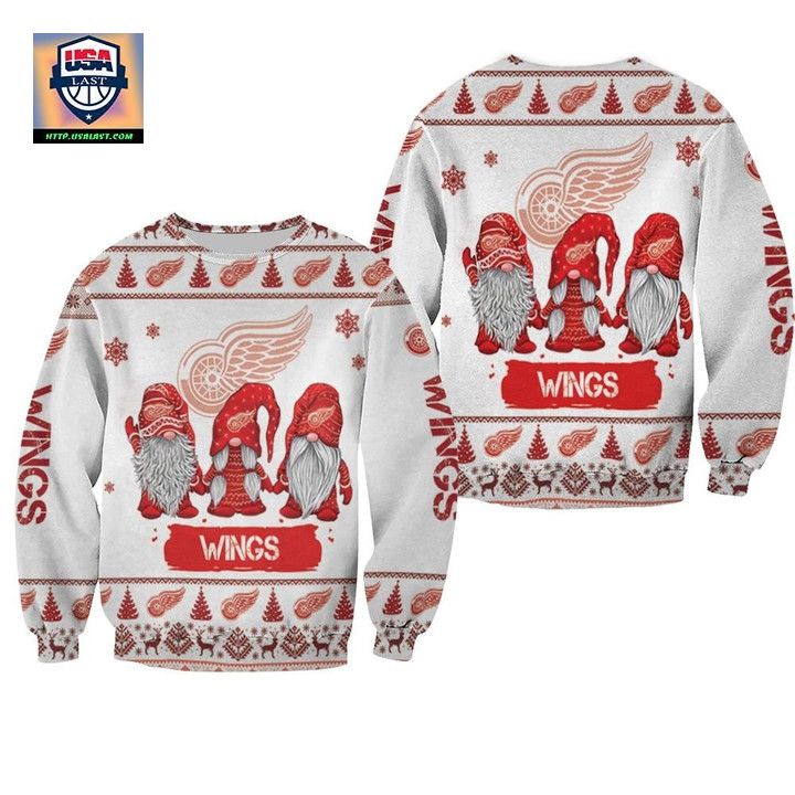 Christmas Gnomes Detroit Red Wings Ugly Sweater Christmas 3D Sweater