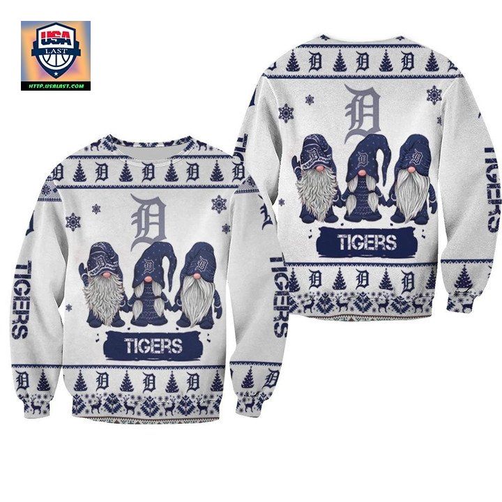 Christmas Gnomes Detroit Tigers Ugly Sweater Christmas 3D Sweater