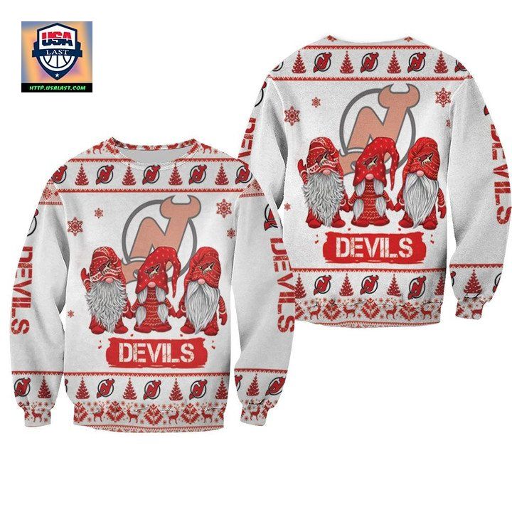 Christmas Gnomes New Jersey Devils Ugly Sweater Christmas 3D Sweater