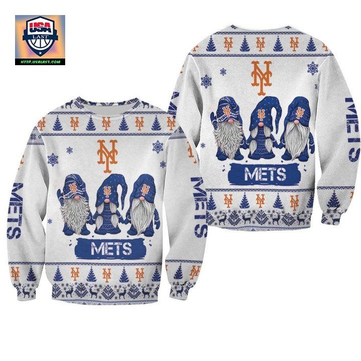 Christmas Gnomes New York Mets Ugly Sweater Christmas 3D Sweater