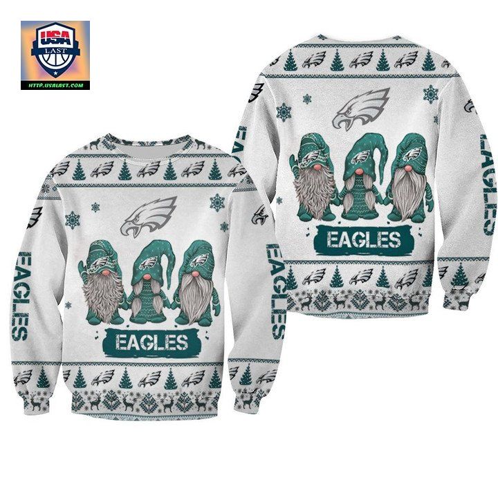 Christmas Gnomes Philadelphia Eagles Ugly Sweater Christmas 3D Sweater