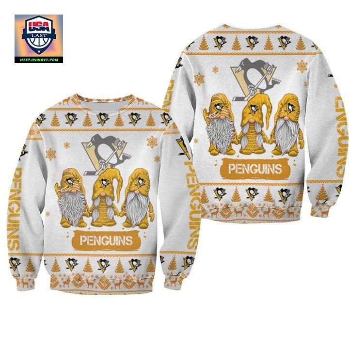 Christmas Gnomes Pittsburgh Penguins Ugly Sweater Christmas 3D Sweater
