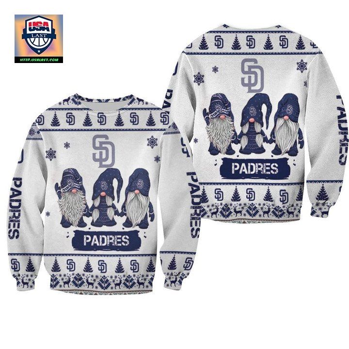 Christmas Gnomes San Diego Padres Ugly Sweater Christmas 3D Sweater