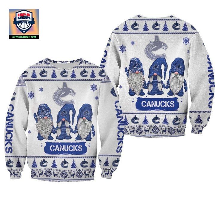 Christmas Gnomes Vancouver Canucks Ugly Sweater Christmas 3D Sweater