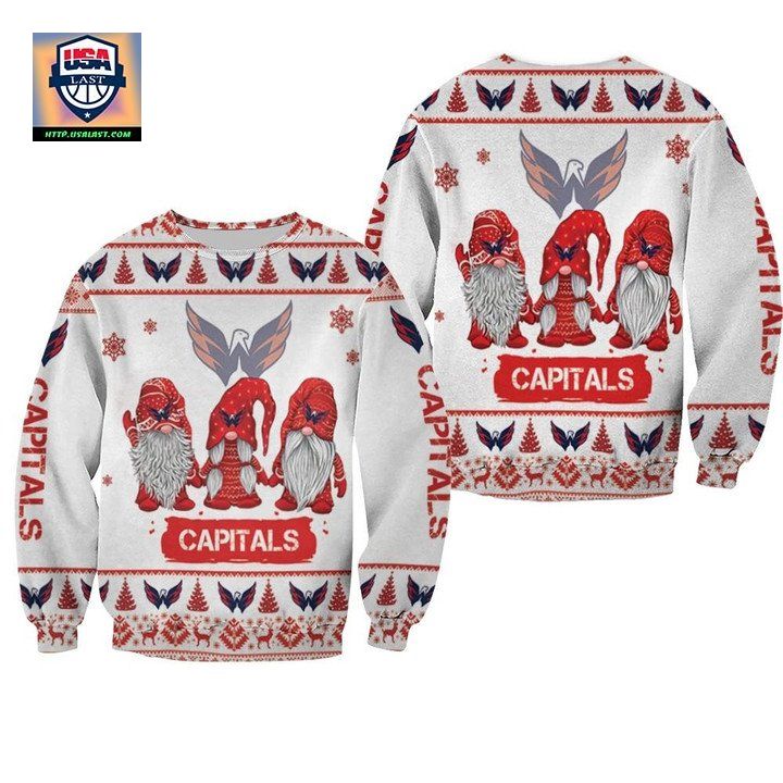 Christmas Gnomes Washington Capitals Ugly Sweater Christmas 3D Sweater
