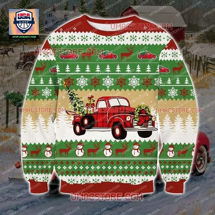 Christmas Red Truck Print Ugly Unisex 3D Sweater