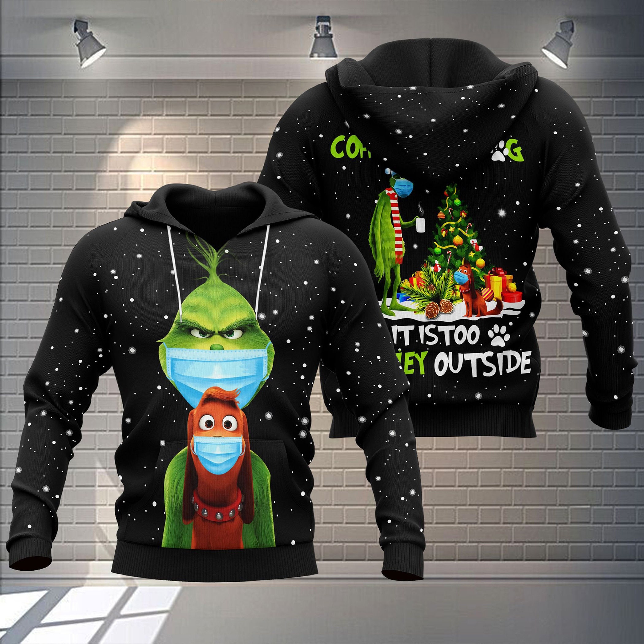 Christmas Snow Grinch Coffee And Dog Ugly Christmas Sweater
