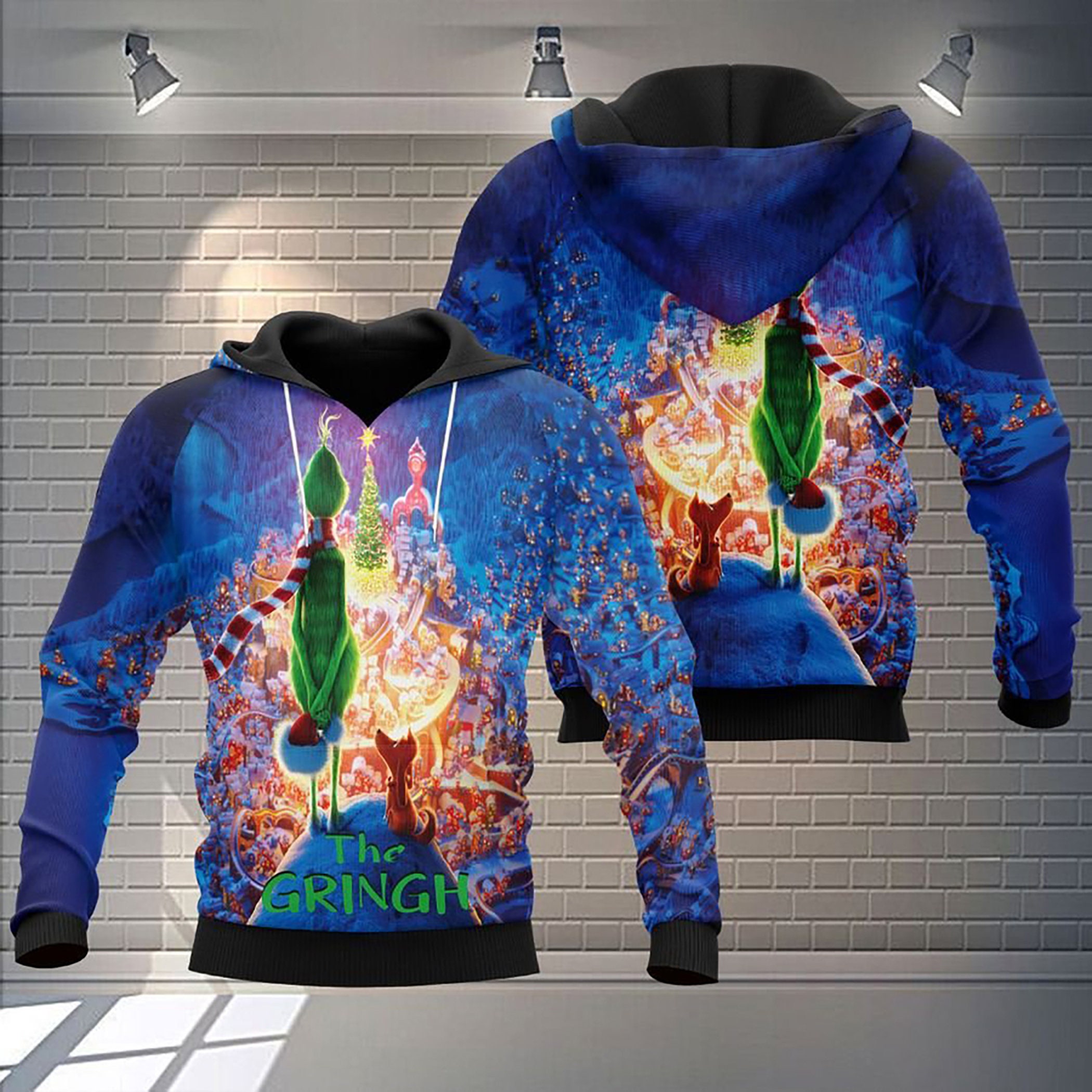 Christmas Snow Night The Grinch And Dog Ugly Christmas Sweater