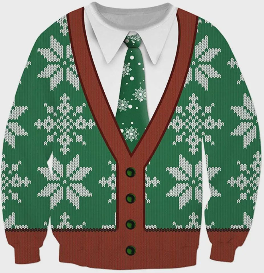 Christmas Sweater Nrutup Fake Ugly Christmas Sweater,