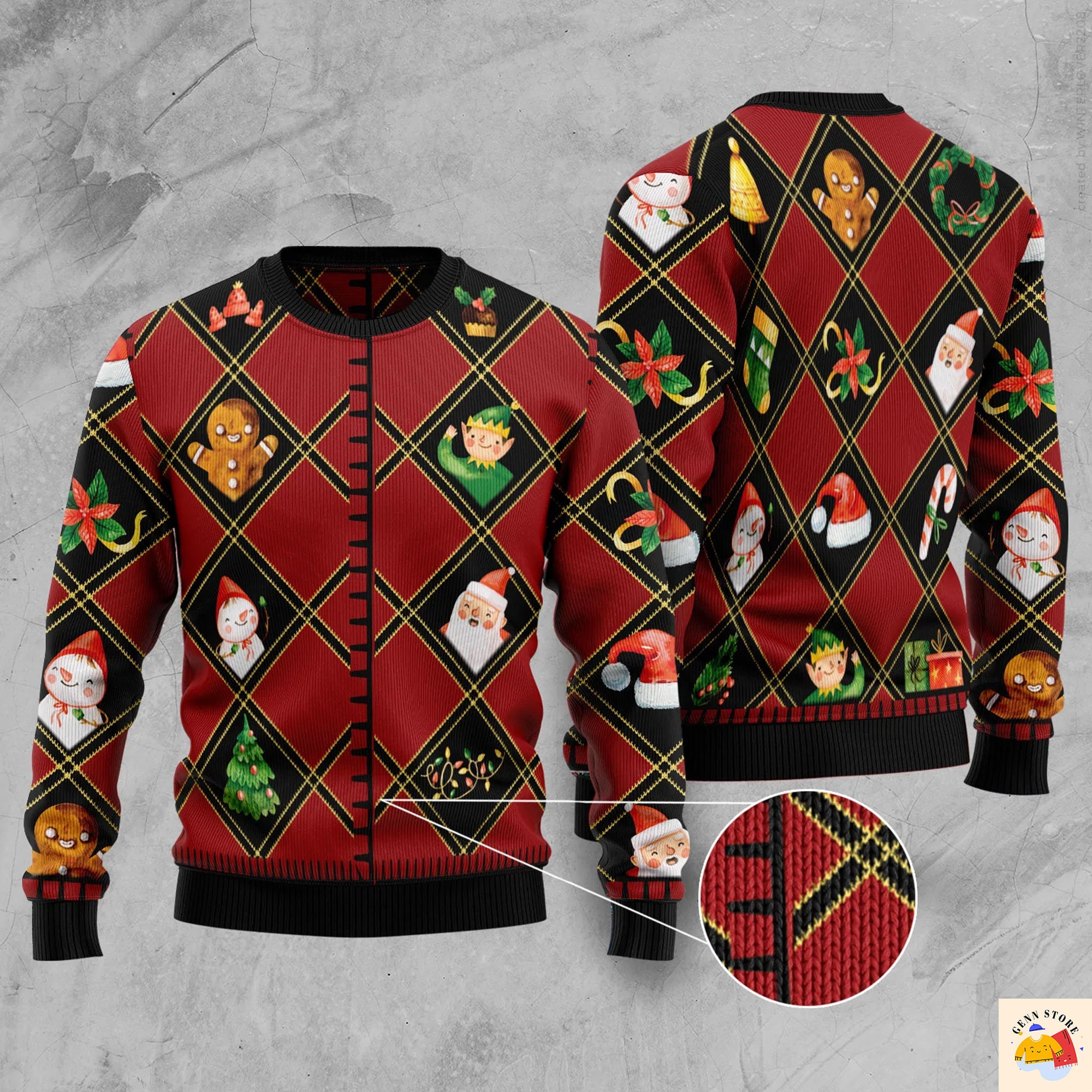 Christmas Symbols Ugly Christmas Sweater