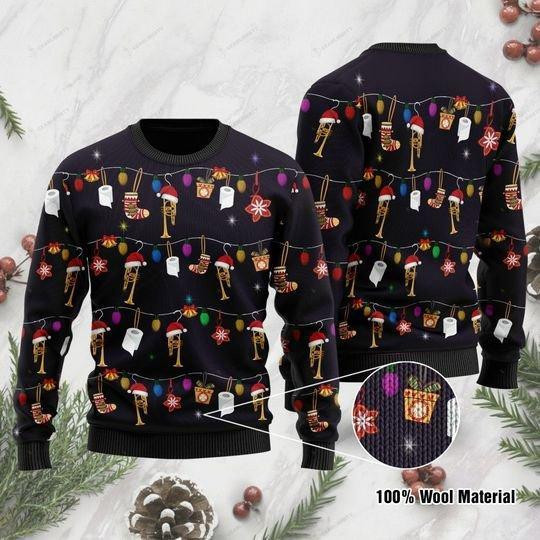 Christmas Trumpet Ugly Christmas Sweater, Perfect Holiday Gift