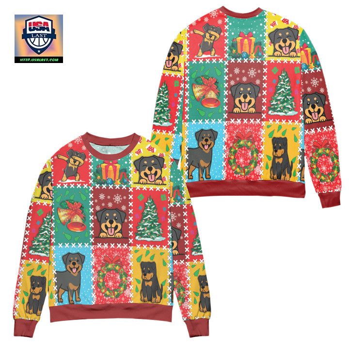 Christmas Vacation With Rottweiler Snowflake Ugly Christmas Sweater