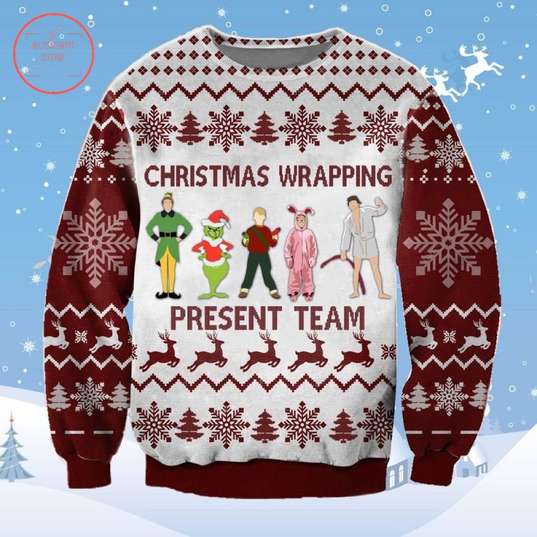 Christmas Wrapping Present Team Ugly Christmas Sweater