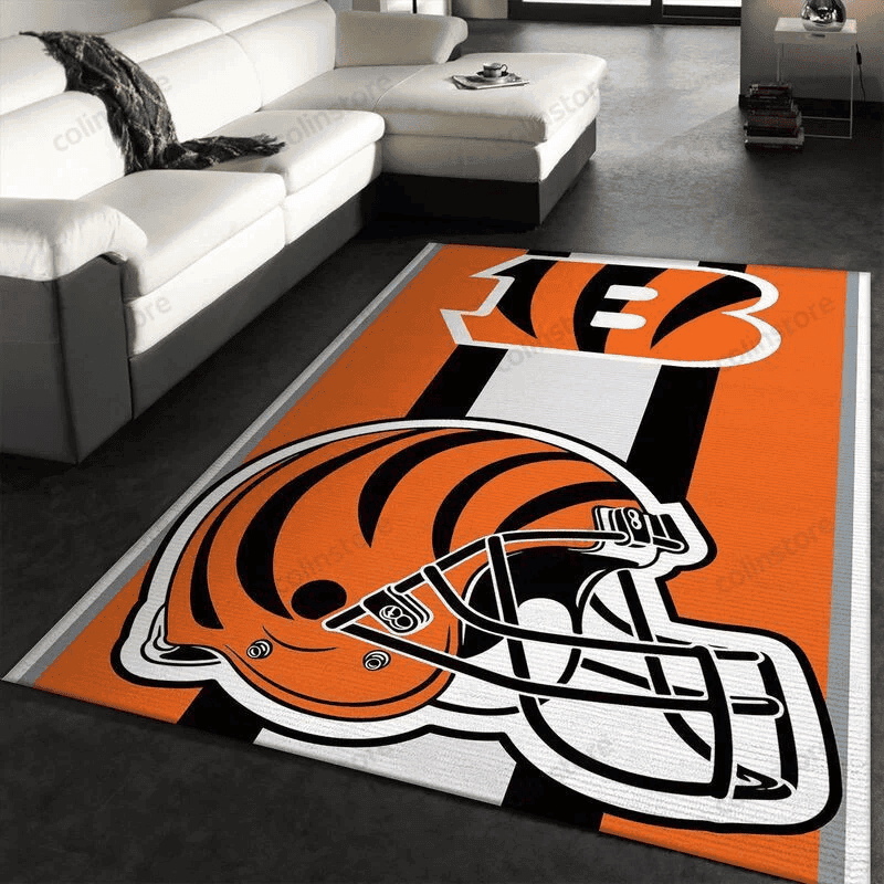 Cincinnati Bengals Banner 21 3D Rectangle Area Rug – Full Print Carpet For Living Room & Bedroom Home Decor
