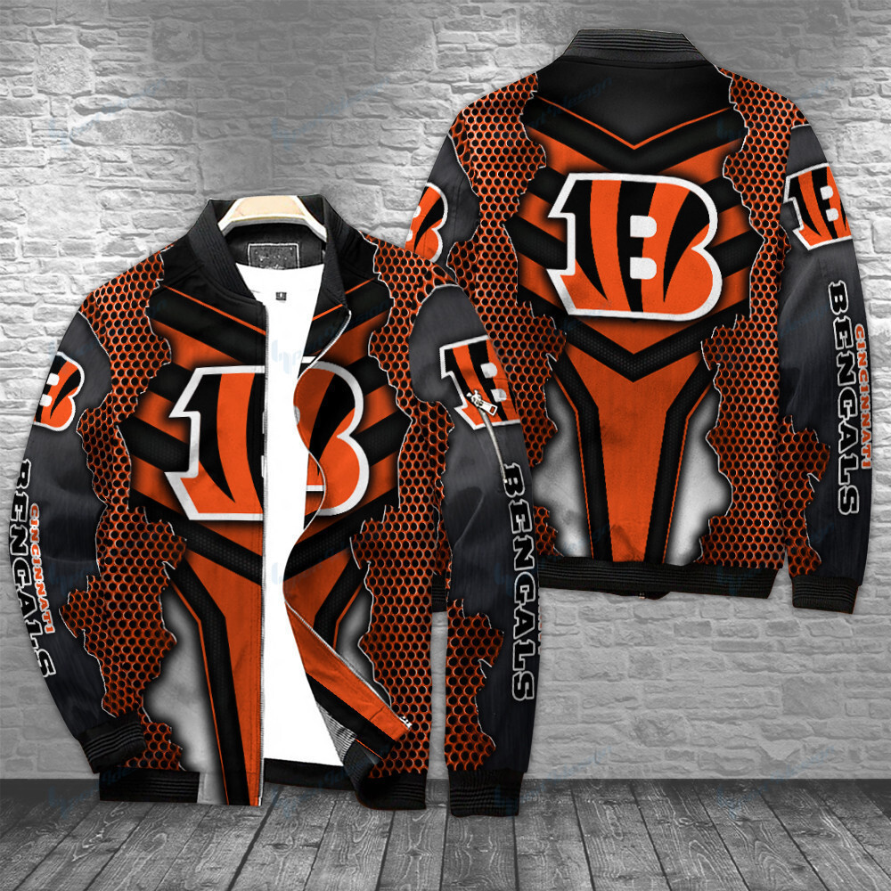 Cincinnati Bengals Bomber Jacket | NFL Team Jacket for Men & Women | Football Fan Gift
