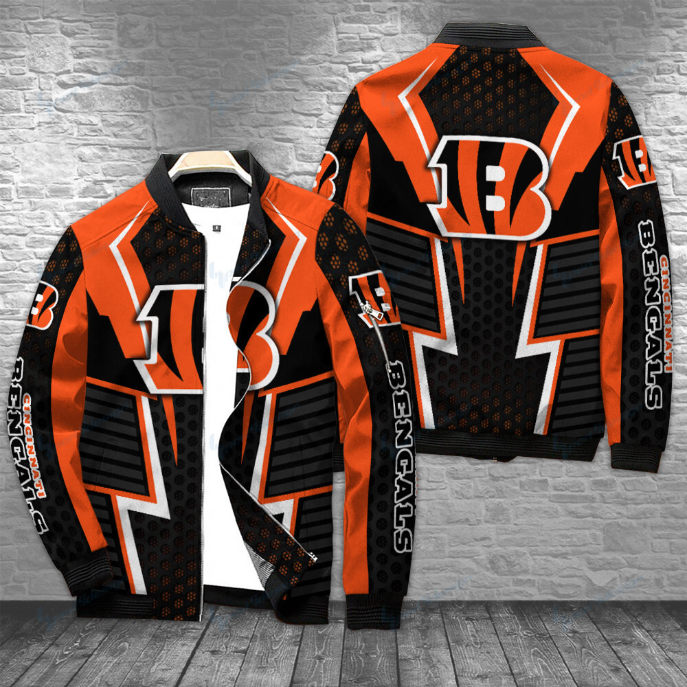 Cincinnati Bengals Bomber Jacket | NFL Team Jacket for Men & Women | Football Fan Gift