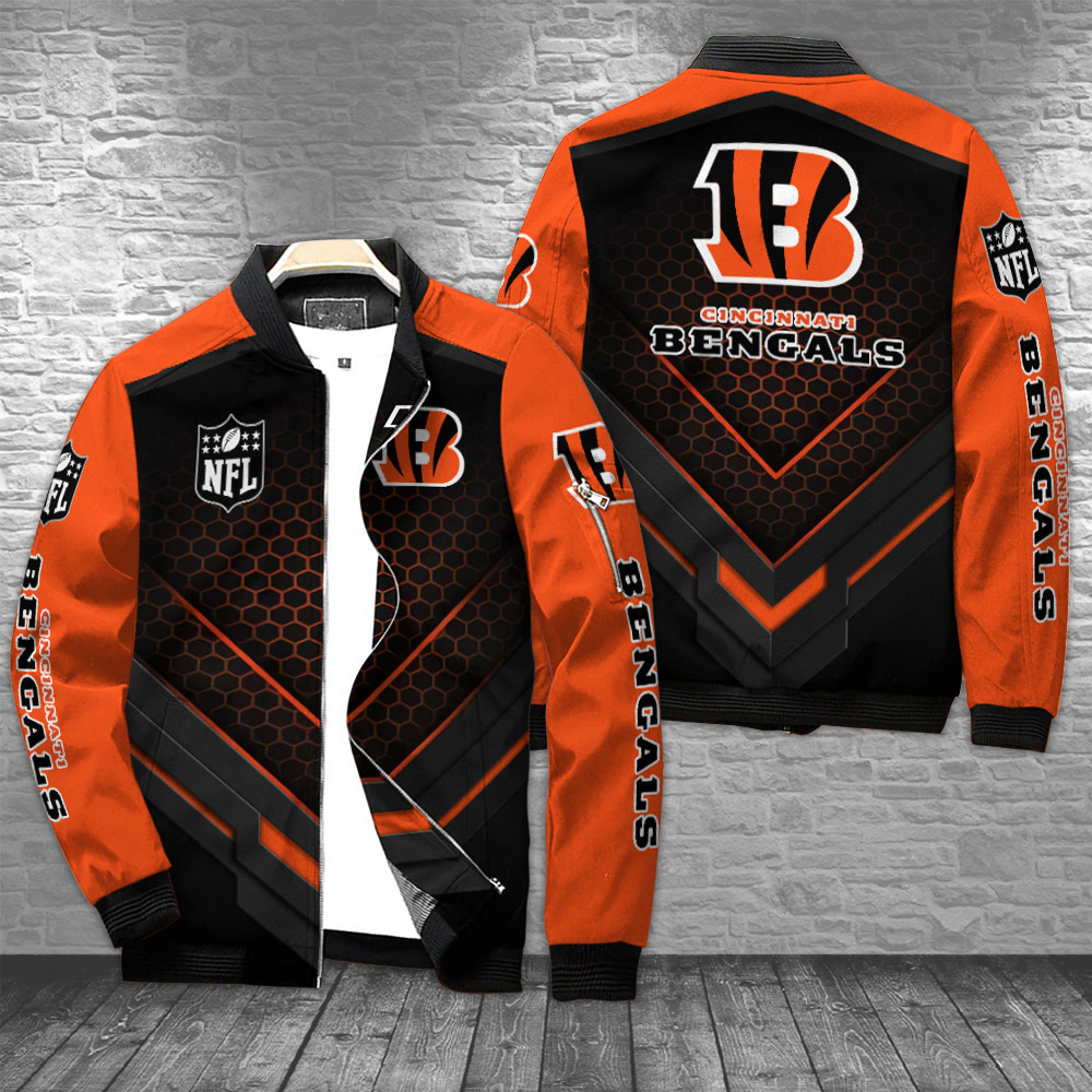 Cincinnati Bengals Bomber Jacket | NFL Team Jacket for Men & Women | Football Fan Gift