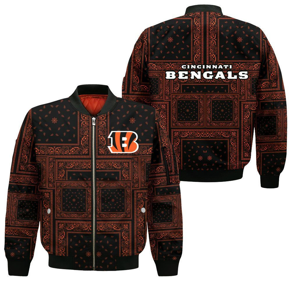 Cincinnati Bengals Bomber Jacket | NFL Team Jacket for Men & Women | Football Fan Gift