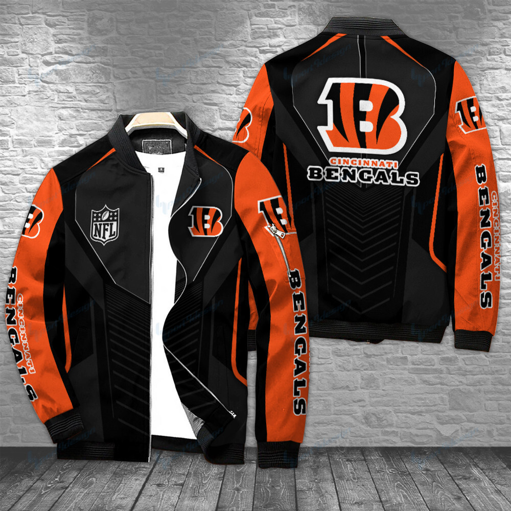 Cincinnati Bengals Bomber Jacket | NFL Team Jacket for Men & Women | Football Fan Gift