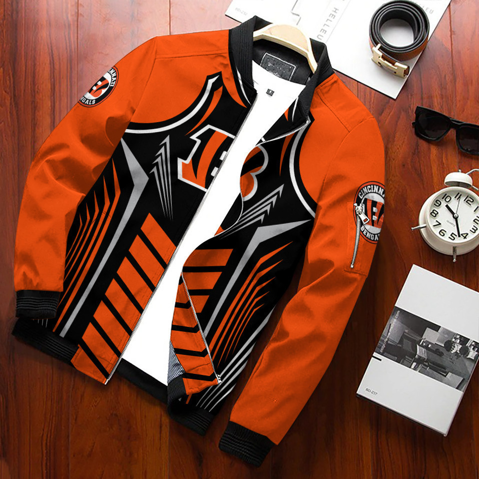 Cincinnati Bengals Bomber Jacket | NFL Team Jacket for Men & Women | Football Fan Gift