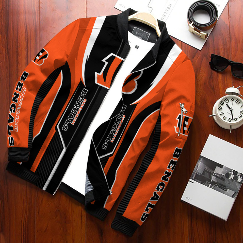 Cincinnati Bengals Bomber Jacket | NFL Team Jacket for Men & Women | Football Fan Gift