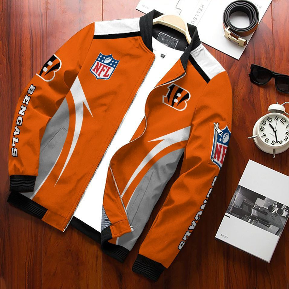 Cincinnati Bengals Bomber Jacket | NFL Team Jacket for Men & Women | Football Fan Gift