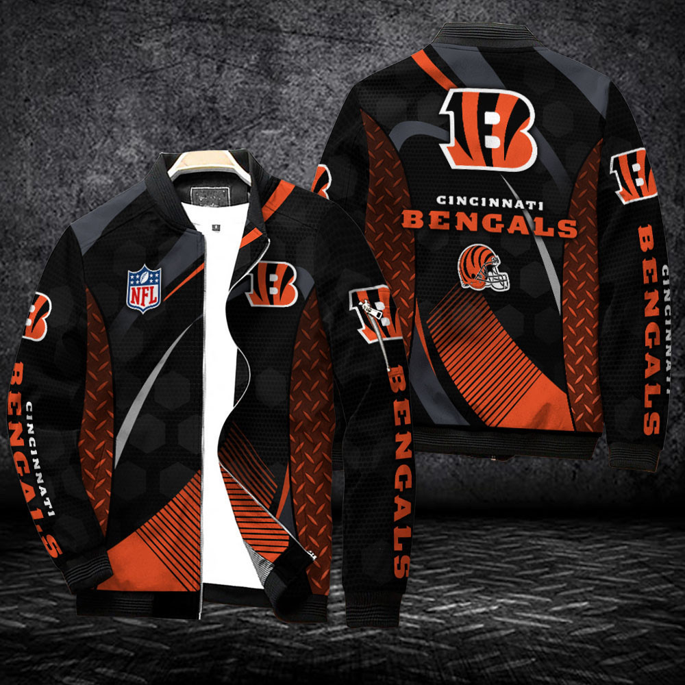 Cincinnati Bengals Bomber Jacket | NFL Team Jacket for Men & Women | Football Fan Gift