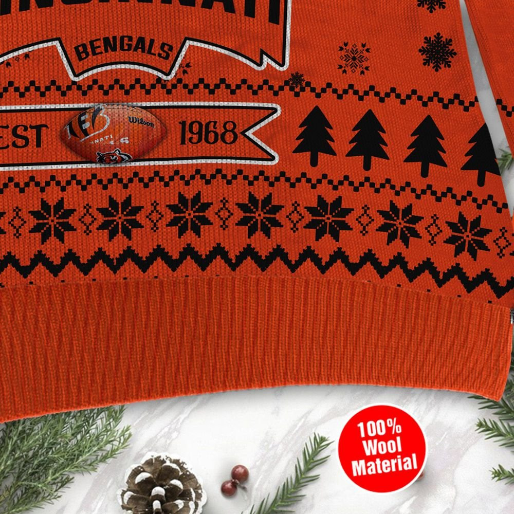Cincinnati Bengals Cute Baby Yoda Grogu Holiday Party Ugly Christmas Sweater, Perfect Holiday Gift - Image 4