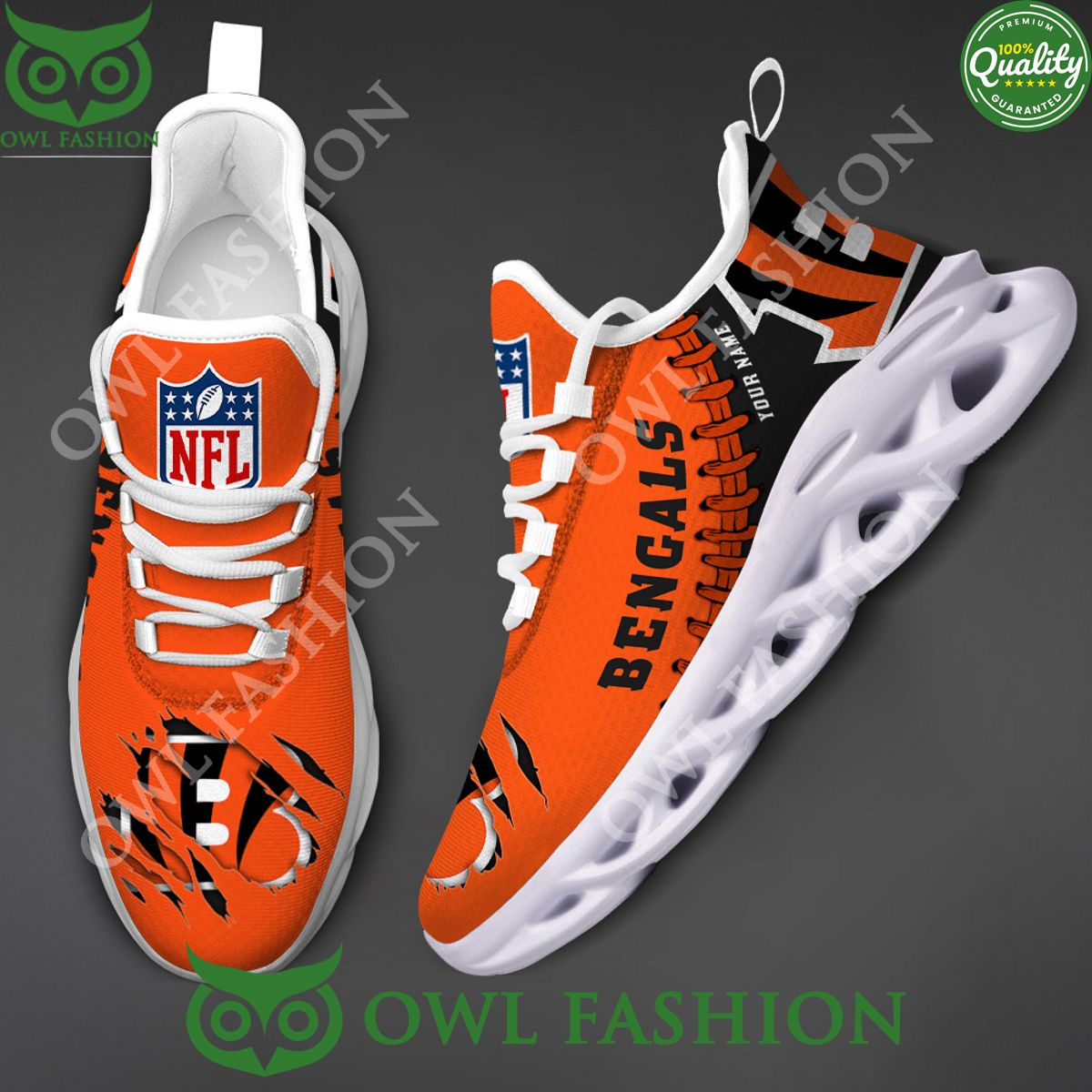 Cincinnati Bengals Max Soul Shoes Sneakers for Men And Women – NFL Football Fan Shoes, Team Sneakers - Image 3